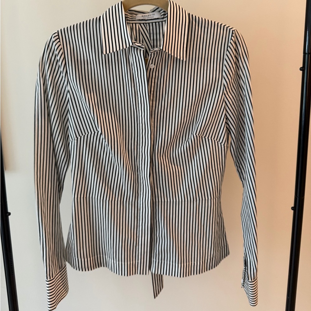 Bailey/44 Striped Shirt with Lace-Up Back